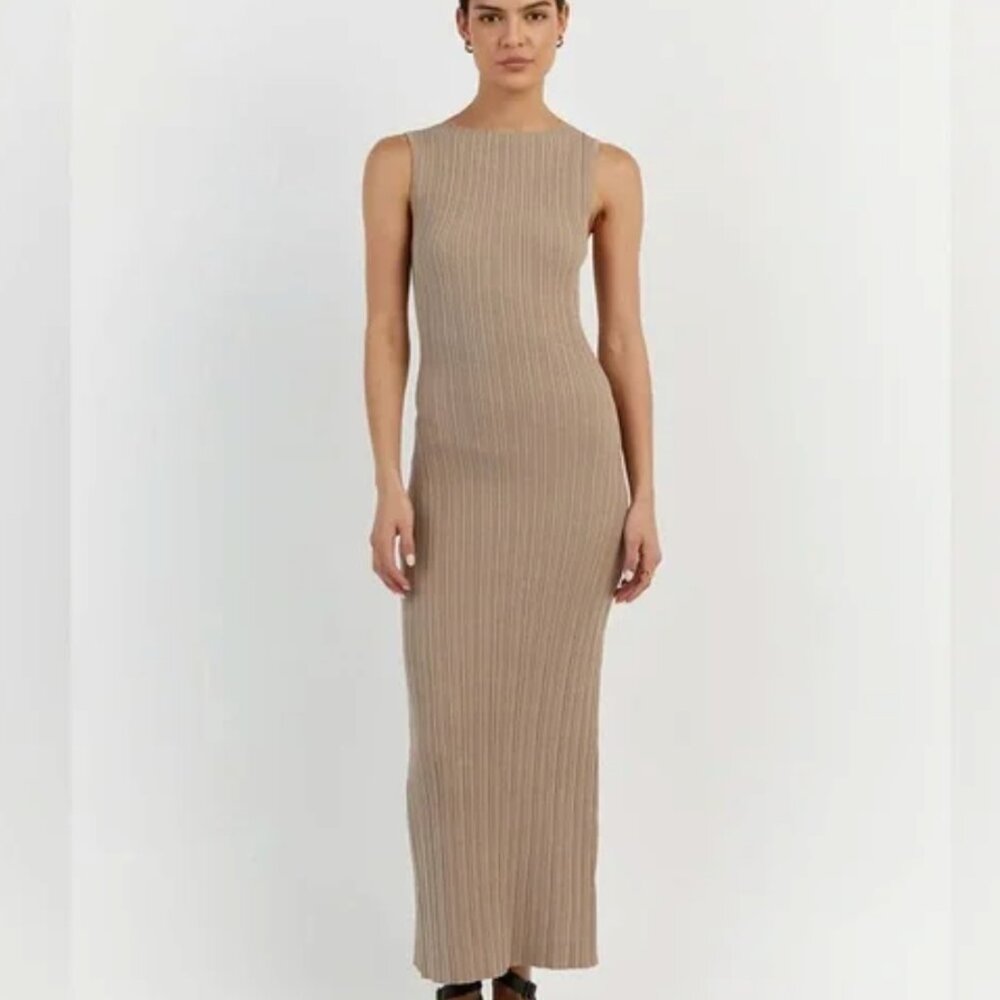 Dissh Anders Latte Knit Midi Dress
